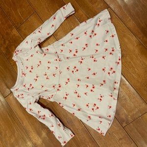 Cotton long sleeve Toddler dress size 3T.  Cherry blossoms on light pink flare